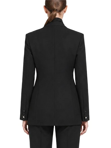 GIACCA IN ENVERS SATIN CON SCIARPA RIMOVIBILE DONNA NERO