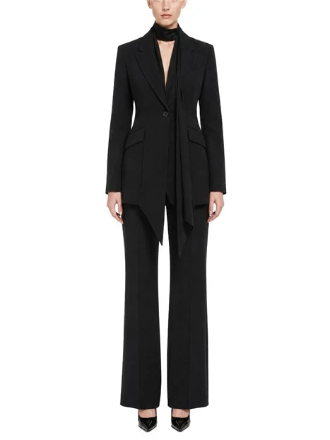 GIACCA IN ENVERS SATIN CON SCIARPA RIMOVIBILE DONNA NERO