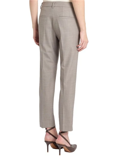PANTALONI CHINO IN TESSUTO MISTO LANA STRETCH DONNA BEIGE
