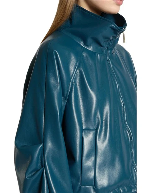 GIACCA CORTA IN JERSEY SOFT RIND CON ZIP DONNA BLU