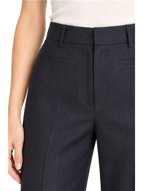 PANTALONI PALAZZO CON LAVORAZIONE A SPINA DI PESCE DONN BLU