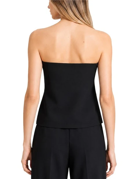 TOP BUSTIER IN ENVERS SATIN DONNA NERO