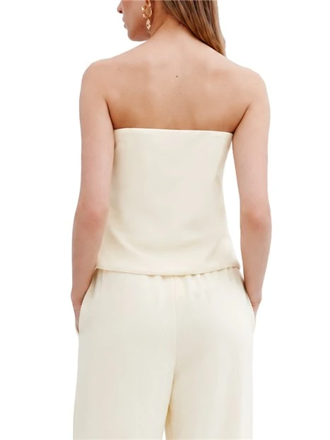 TOP BUSTIER IN ENVERS SATIN DONNA BIANCO