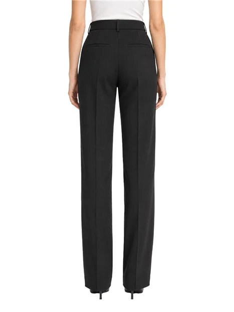 PANTALONI PALAZZO IN CRÊPE ENVERS SATIN DONNA NERO