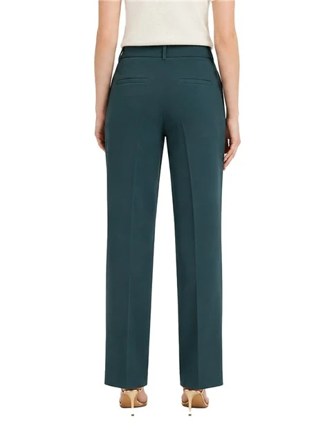PANTALONEI PALAZZO IN CRÊPE ENVERS SATIN DONNA NERO
