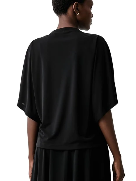 BLUSA IN JERSEY CON MANICHE A KIMONO DONNA NERO