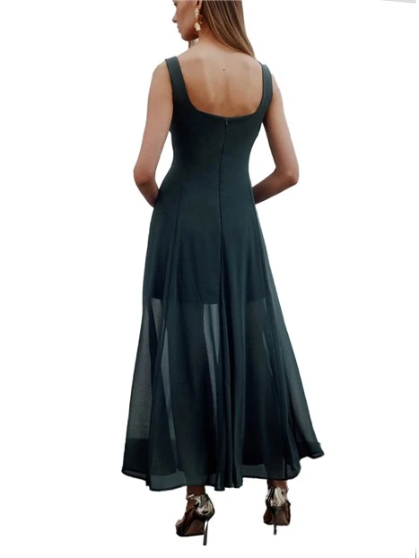 VESTITO LUNGO IN GEORGETTE  DONNA BLU