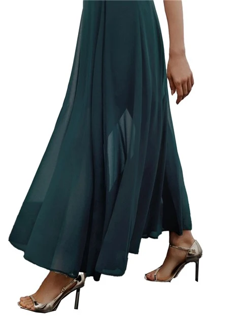 VESTITO LUNGO IN GEORGETTE  DONNA BLU
