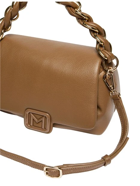 BORSA A MANO CON TRACOLLA E MANICO INTRECCIATO DONNA MARRONE