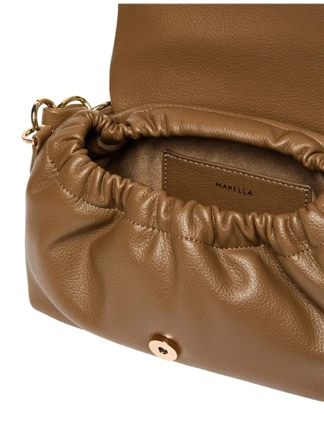 BORSA A MANO CON TRACOLLA E MANICO INTRECCIATO DONNA MARRONE