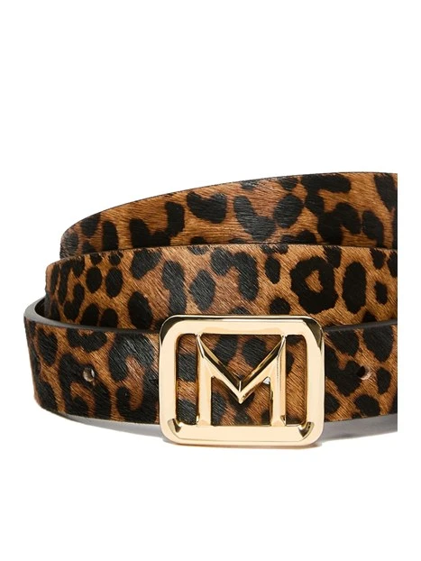 CINTURA IN PELLE STAMPATA CON FIBBIA DORATA DONNA