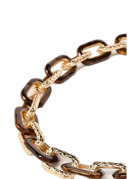 COLLANA CON MAGLIE SMALTATE DONNA ORO