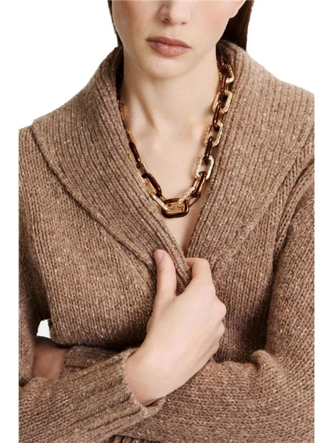 COLLANA CON MAGLIE SMALTATE DONNA ORO