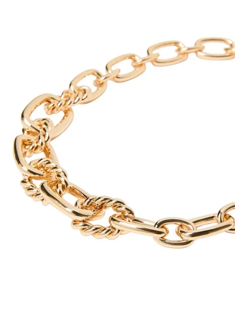 COLLANA GIROCOLLO A CATENA CON ANELLI TORCHON DONNA ORO