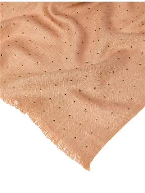 STOLA IN VISCOSA E LANA CON STRASS DONNA MARRONE