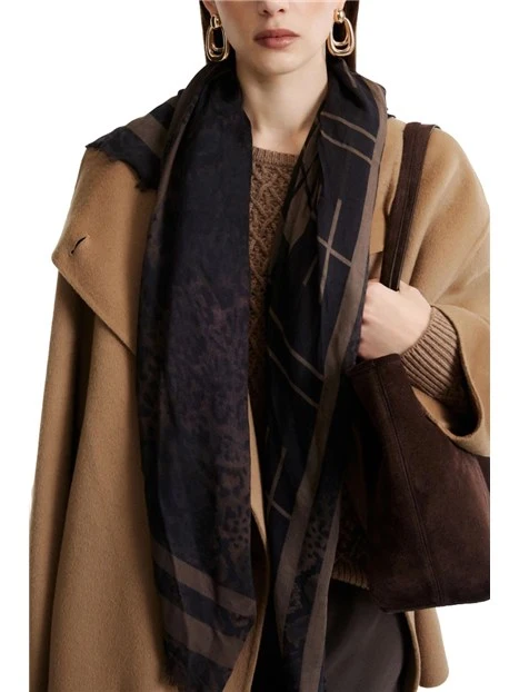STOLA STAMPATA IN TWILL DI MODAL DONNA BEIGE
