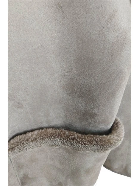 CAPPOTTO CORTO IN JERSEY VELLUTATO CON INTERNO FURRY DONNA TORTORA