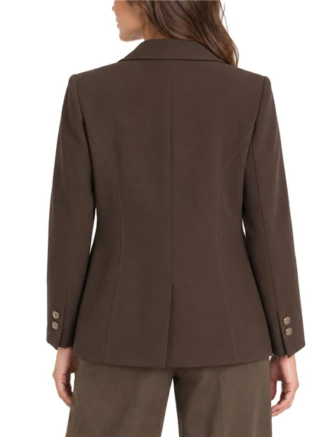 BLAZER MONOPETTO CON REVERS DONNA MARRONE