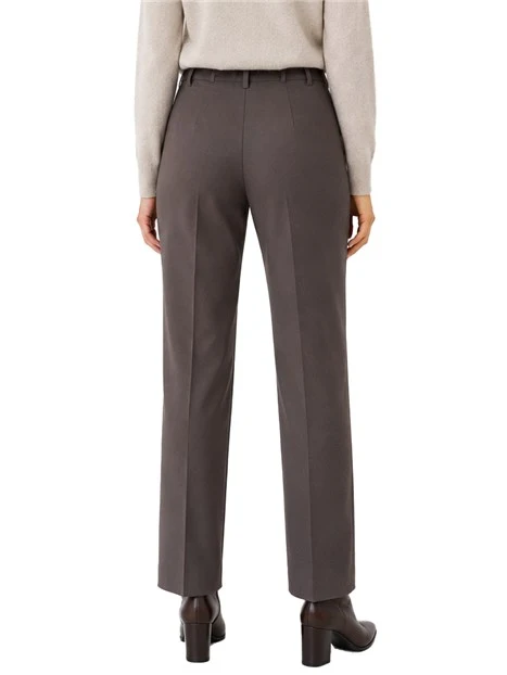 PANTALONI PALAZZO IN FLANELLA STRETCH DONNA MARRONE