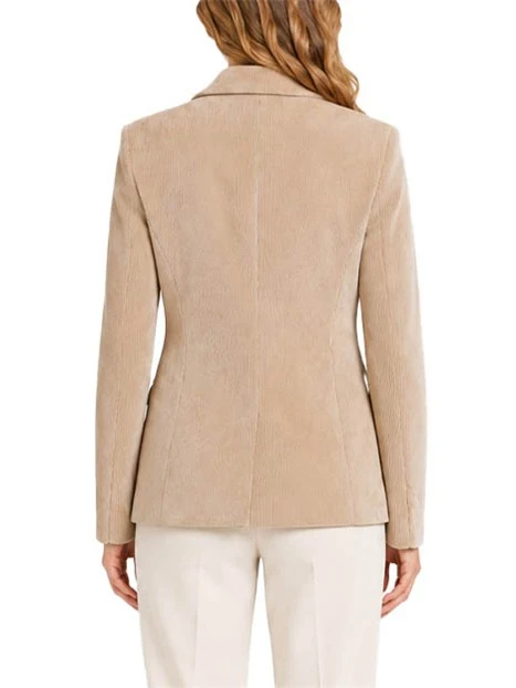 BLAZER MONOPETTO IN CINIGLIA STRETCH CON PINCE DONNA BEIGE