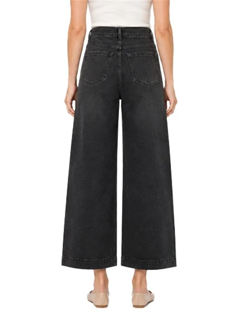 JEANS PALAZZOWIDE LEG IN DENIM STRETCH DONNA NERO