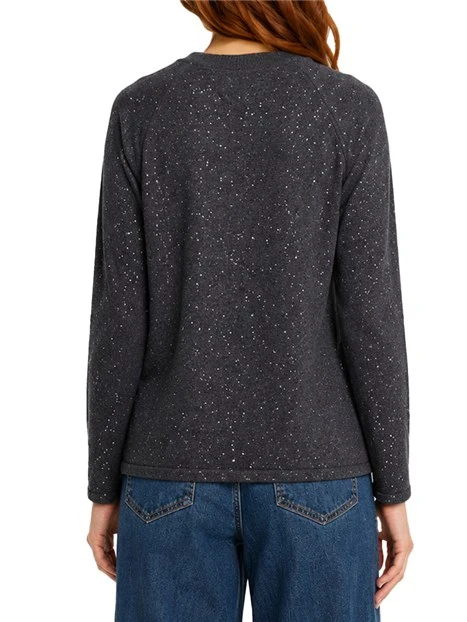 MAGLIA GIROCOLLO  CON LUREX E PAILLETTES DONNA GRIGIO SCURO