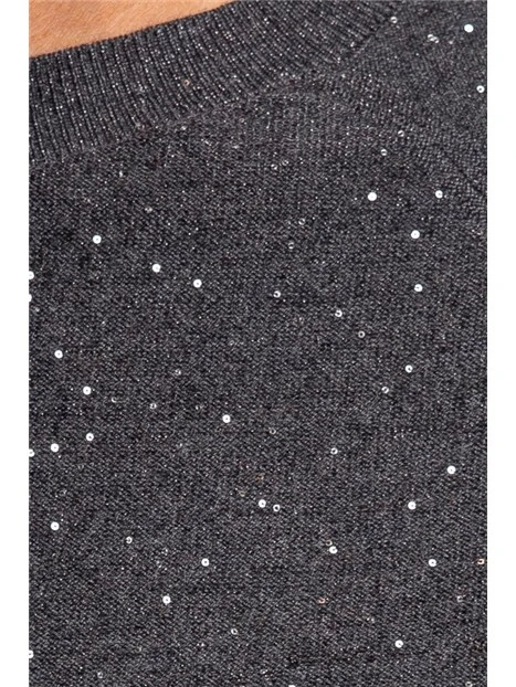 MAGLIA GIROCOLLO  CON LUREX E PAILLETTES DONNA GRIGIO SCURO