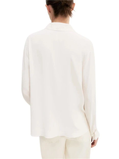 CAMICIA IN MISTO MISTO SETA CON BOTTONI A VISTA  DONNA AVORIO
