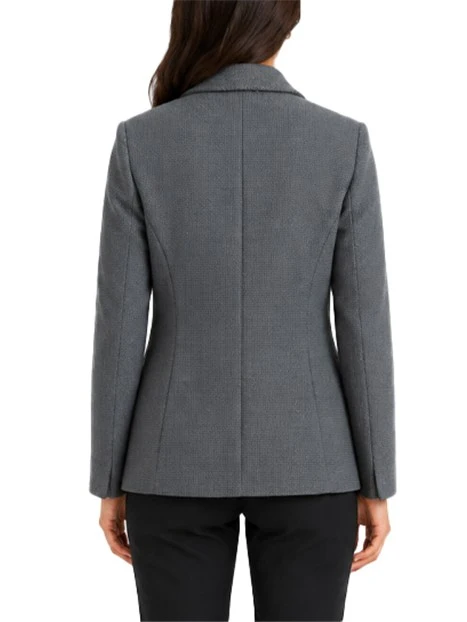 BLAZER MONOPETTO IN STUOIA DI VISCOSA STRETCH DONNA GRIGIO
