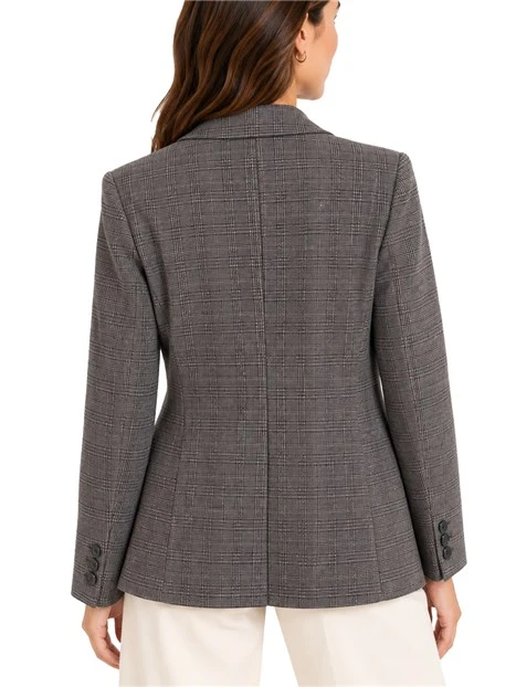BLAZER DOPPIOPETTO IN JERSEY DI MISTO COTONE DONNA MARRONE