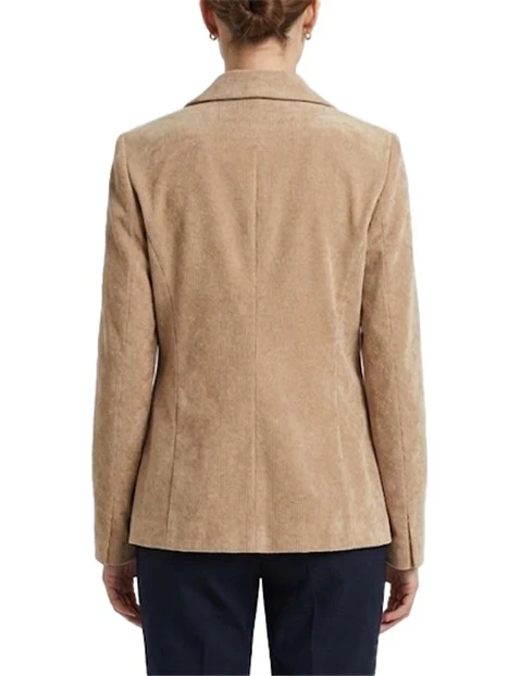 BLAZER MONOPETTO IN VELLUTO CON FODERA INTERNA DONNA MARRONE