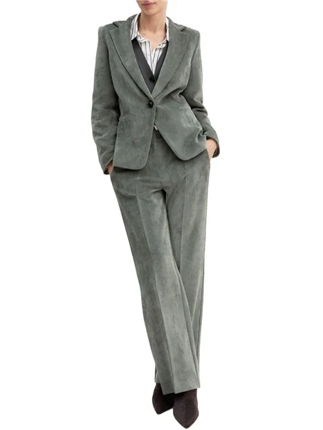 BLAZER MONOPETTO IN VELLUTO CON FODERA INTERNA DONNA VERDE
