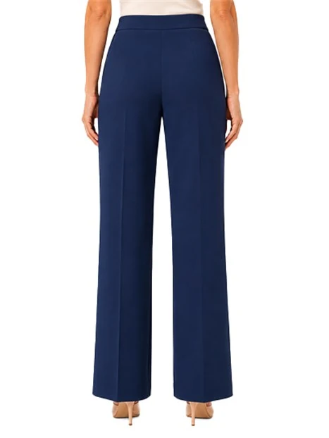 PANTALONE PALAZZO IN TWILL TECNICO BIELASTICO DONNA BLU