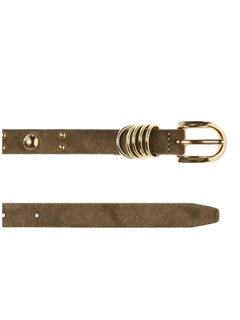 CINTURA SOTTILE CON BORCHIE DONNA MARRONE