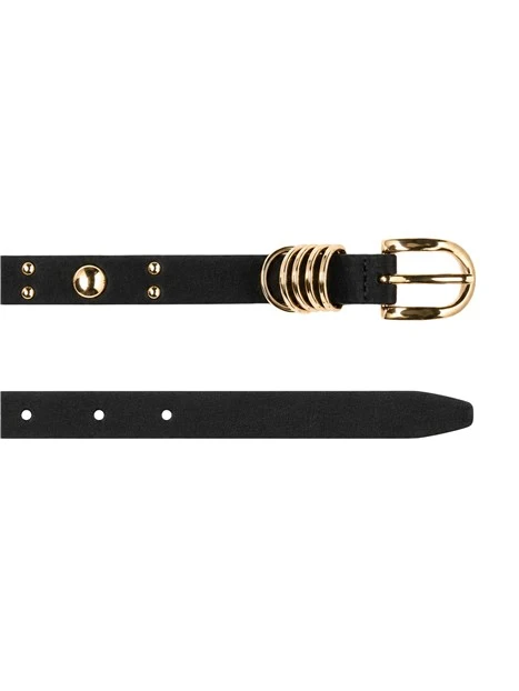 CINTURA SOTTILE CON BORCHIE DONNA NERO