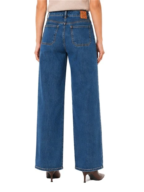JEANS  PALAZZO CON TASCHE SQUADRATE DONNA BLU