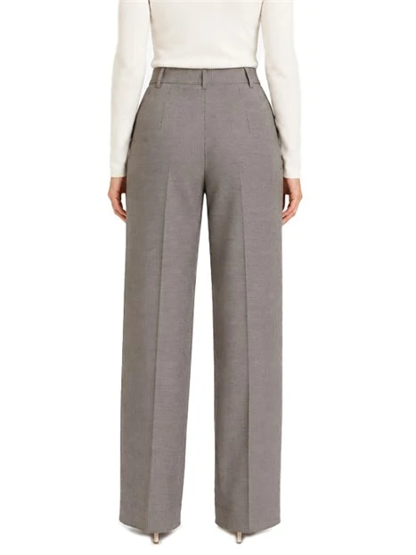 PANTALONI IN MISTO VISCOSA FIT REGOLARE CON PIEGHE STIRATE DONNA MARRONE