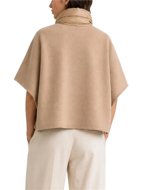 GIACCA CORTA STILE PONCHO CON ZIP FRONTALE DONNA BEIGE