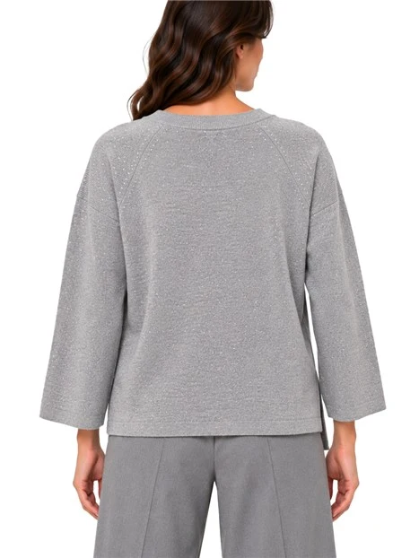 MAGLIA GIROCOLLO  CON LUREX E PAILLETTES DONNA GRIGIO