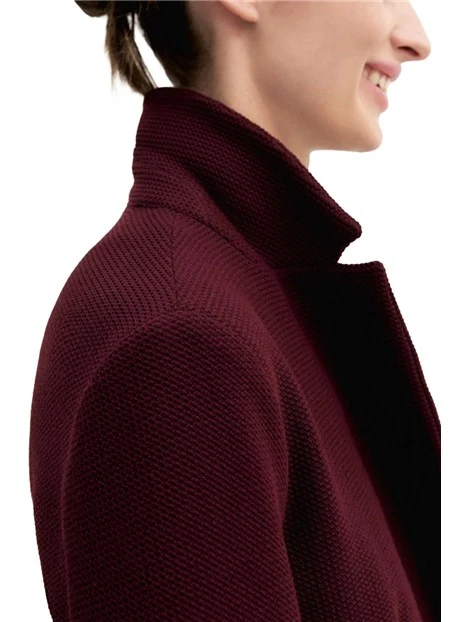 BLAZER MONOPETTO IN STUOIA DI VISCOSA STRETCH DONNA BORDEAUX
