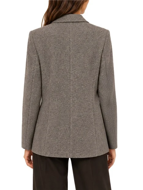 BLAZER DOPPIOPETTO IN JERSEY DI MISTO COTONE DONNA NERO
