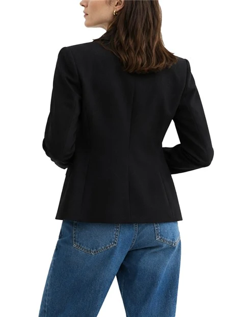 BLAZER MONOPETTO IN TWILL TECNICO STRETCH DONNA NERO
