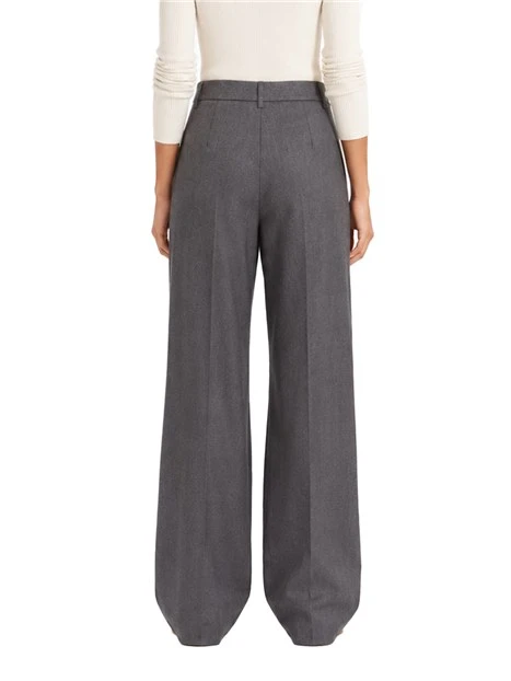 PANTALONI IN MISTO VISCOSA FIT REGOLARE CON PIEGHE STIRATE DONNA GRIGIO