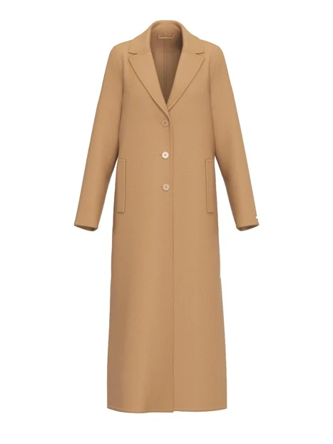 CAPPOTTO LUNGO IN DOUBLE STRETCH  DONNA MARRONE CHIARO
