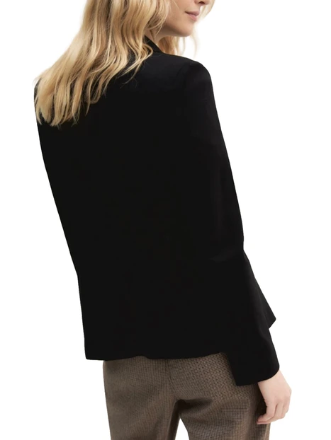 BLAZER MONOPETTO IN JERSEY STRETCH LAVORATO A PUNTO MILANO DONNA NERO