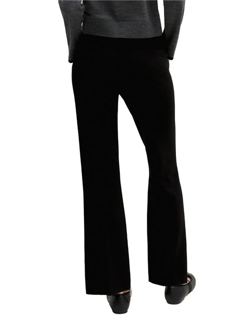 PANTALONE PALAZZO SLIM FIT IN JERSEY CON LAVORAZIONE PUNTO MILANO DONNA NERO