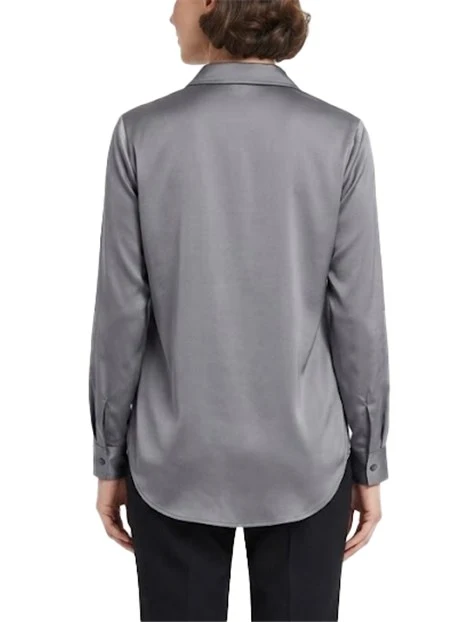 CAMICIA FLUIDA IN RASO LEGGERO STRETCH CON FONDO STONDATO GRIGIO