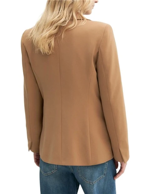 BLAZER MONOPETTO IN TWILL TECNICO STRETCH DONNA MARRONE