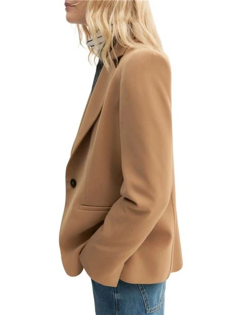 BLAZER MONOPETTO IN TWILL TECNICO STRETCH DONNA MARRONE