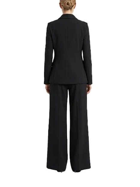 COMPLETO  BLAZER MONOPETTO E PANTALONE AMPIO DONNA NERO